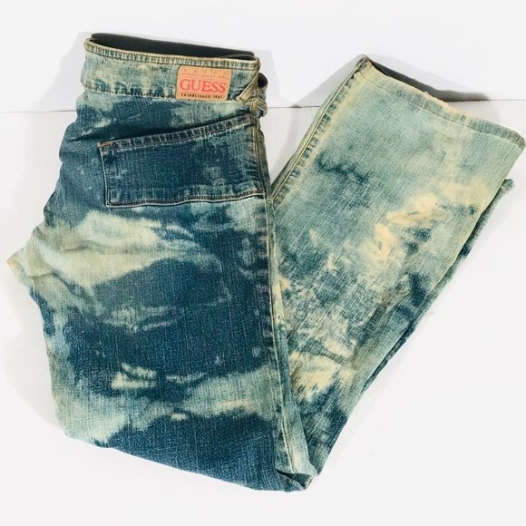 Guess Jeans Blue Acid Wash Tie Dye Size 32 Dyed - Picture 4 of 15